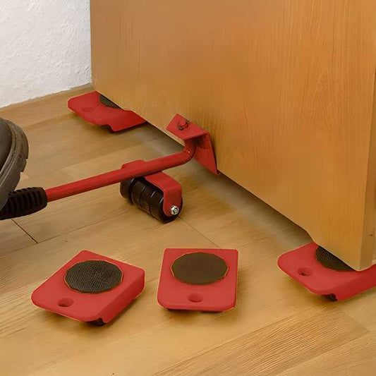 Furniture Lifter & Mover Set – with 4 Rollers & Spare Wheel (Up to 150kg Load)