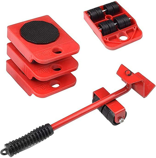 Furniture Lifter & Mover Set – with 4 Rollers & Spare Wheel (Up to 150kg Load)