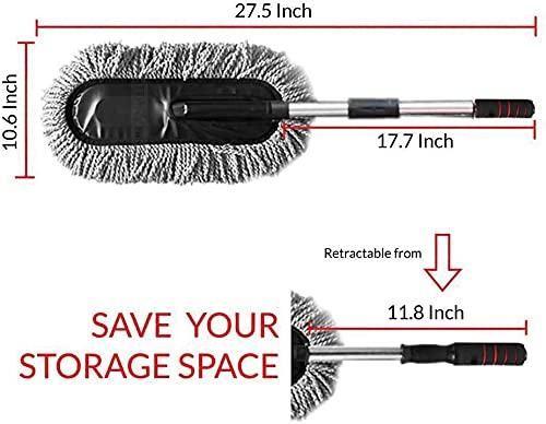 Multi-Purpose Microfiber Car Duster – Retractable 360° Mop Head