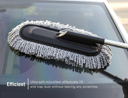 Multi-Purpose Microfiber Car Duster – Retractable 360° Mop Head