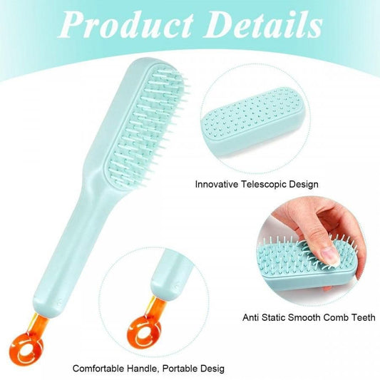 Self-Cleaning Hair Brush – Anti-Static Comb for Kids and Adults